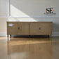 Grey-toned Limewashed Finish Solid Oak and Quality Oak Veneer Media TV Console Fits up to 75", Camille Range RRP £999