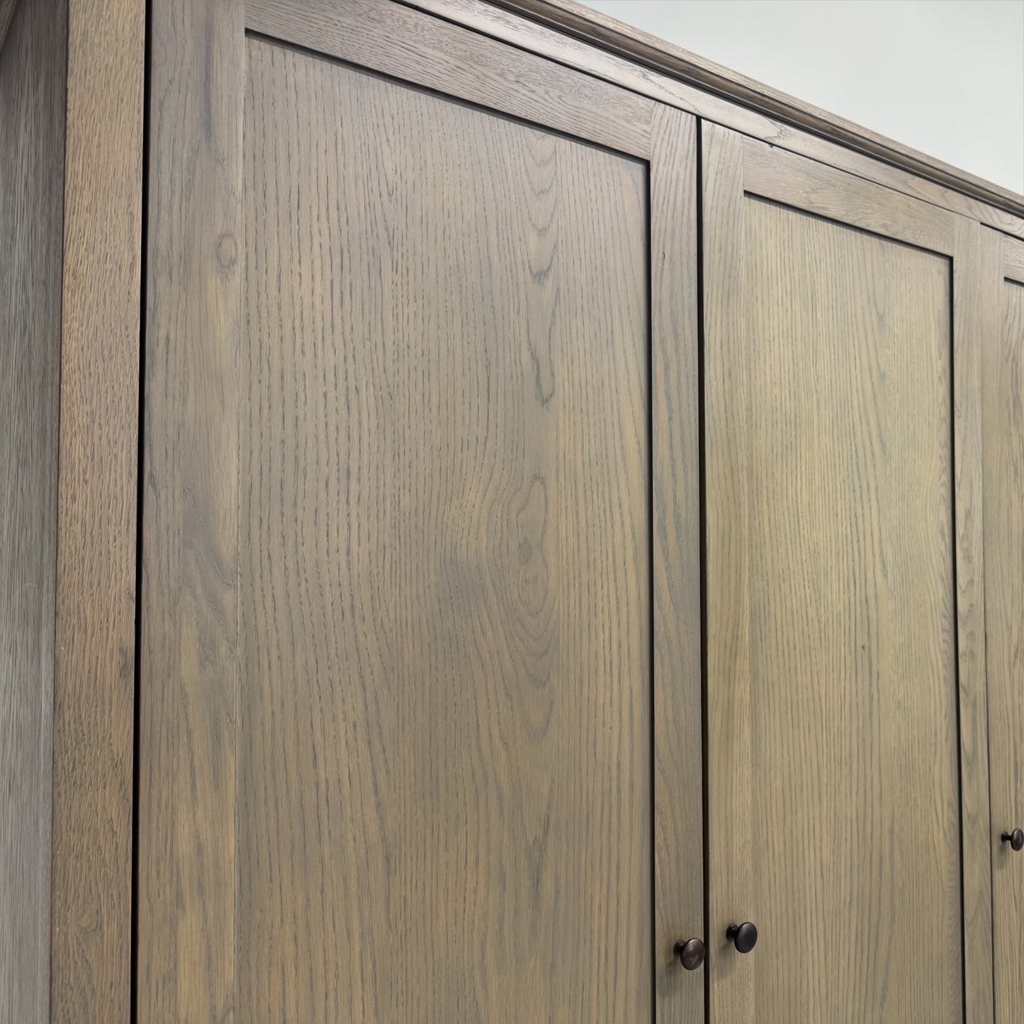 Smoked Solid Oak & Oak Veneer Triple Wardrobe, Bibury Smoked Oak Range, RRP £1799