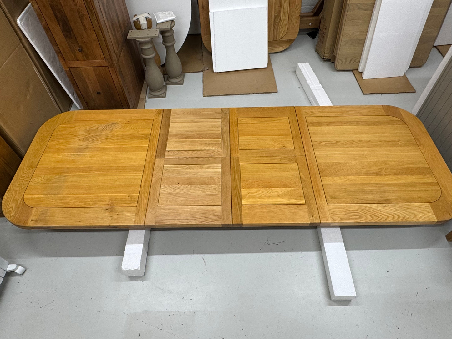 Natural Solid Oak Extending Dining Table, 10 to 12 Seater Hercules Range From Oak Furnitureland RRP £1099