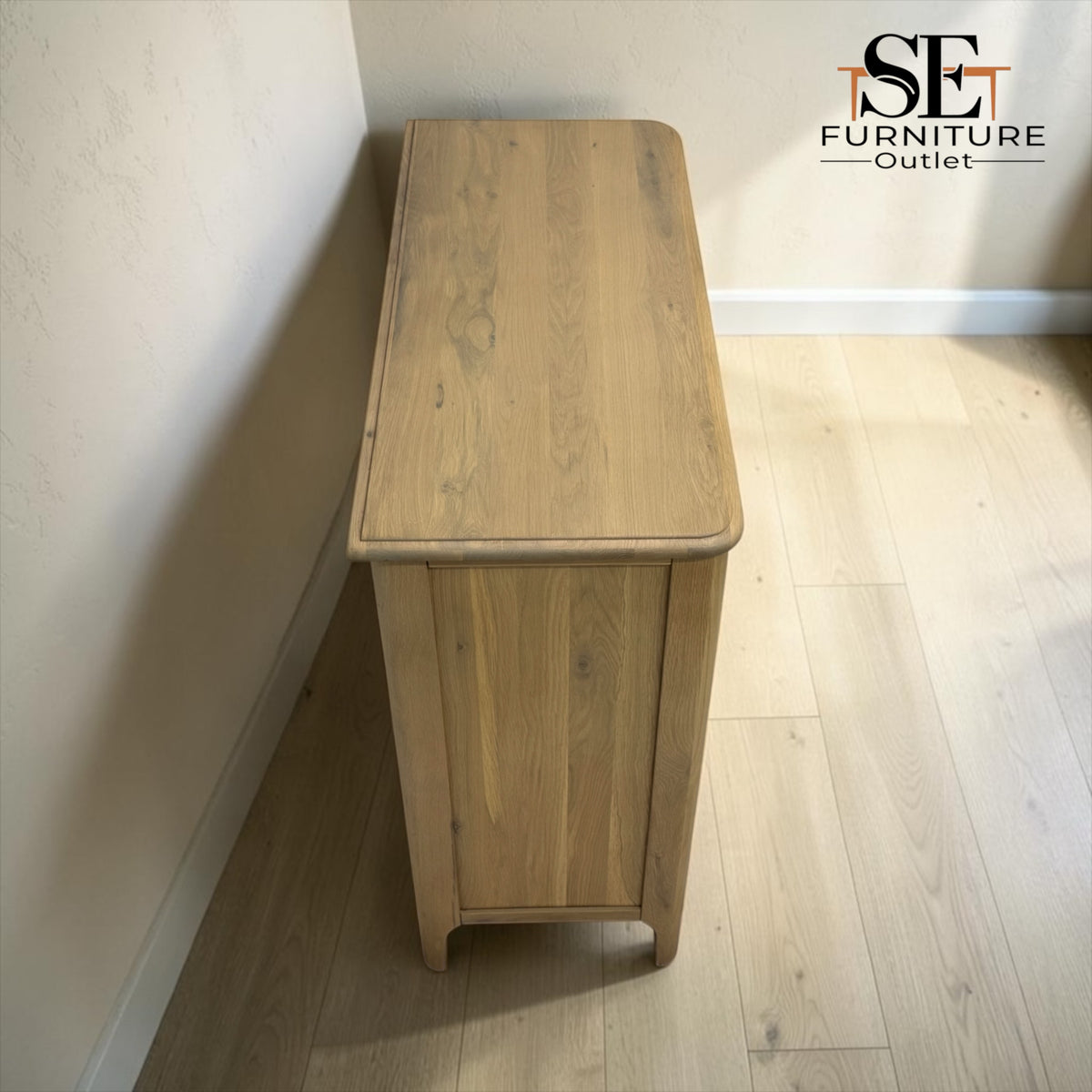 Light Natural Solid Oak 5 Drawer Chest, Newton Range From Oak Furnitureland RRP £679