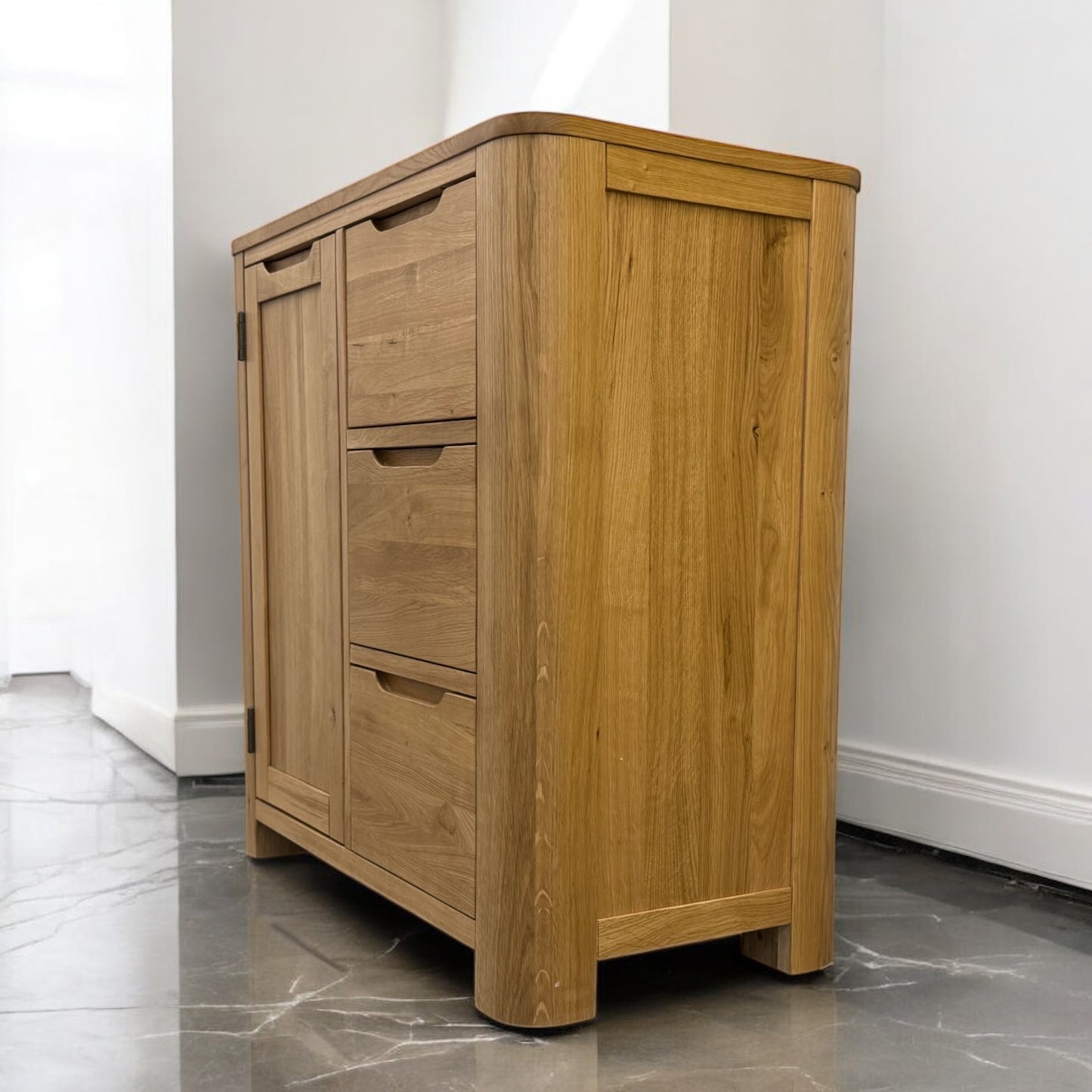 Natural Solid Oak Storage Cabinet Romsey Range From Oak Furnitureland RRP £499