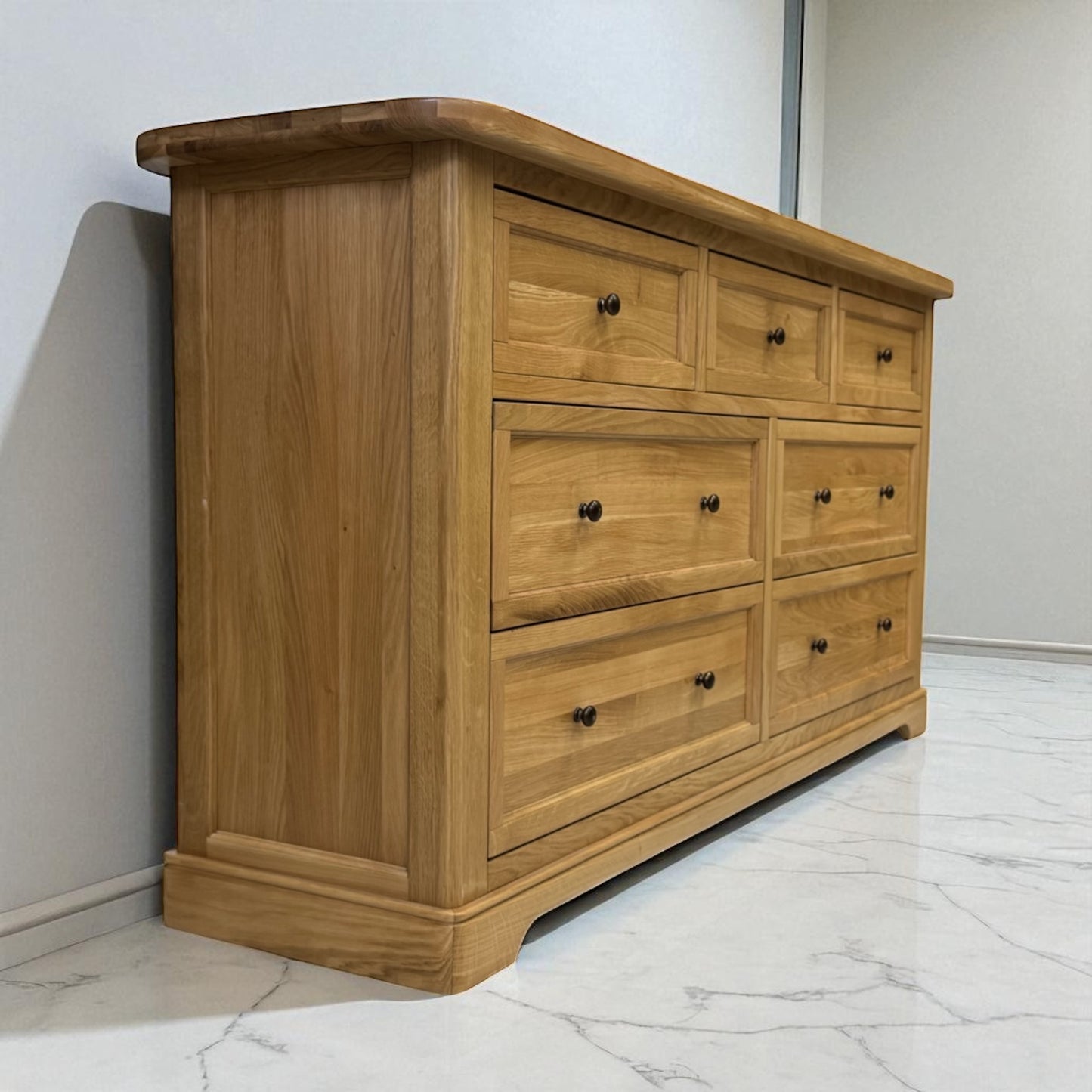 Natural Solid Oak 7 Drawer Chest From Oak Furnitureland