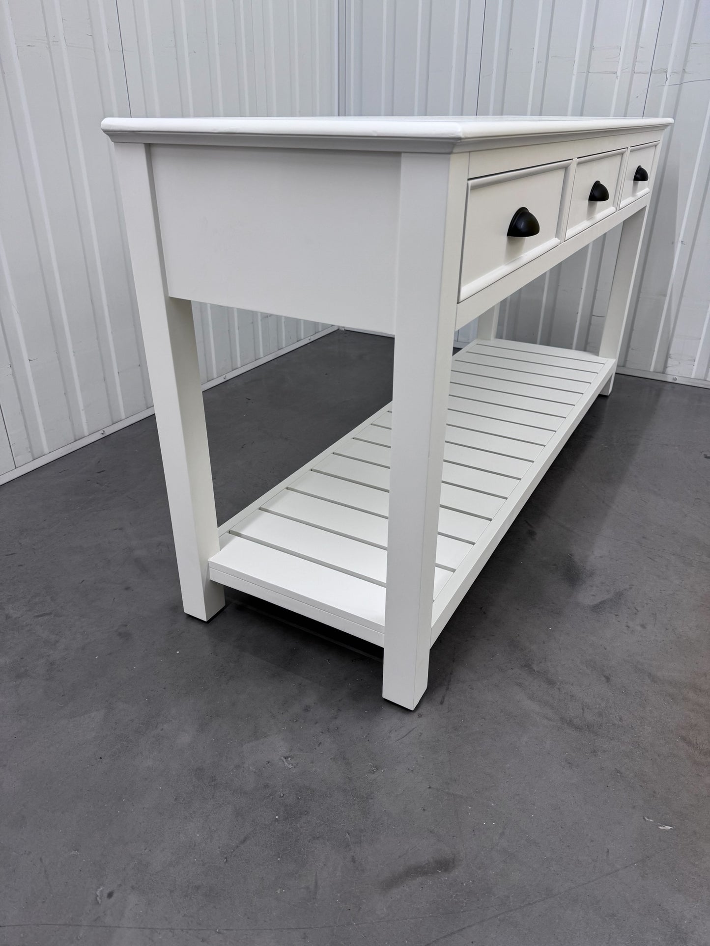 Solid Wood Frame & Warm White Painted Large Console Table RRP £499