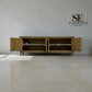 Grey-toned Limewashed Finish Solid Oak and Quality Oak Veneer Media TV Console Fits up to 75", Camille Range RRP £999