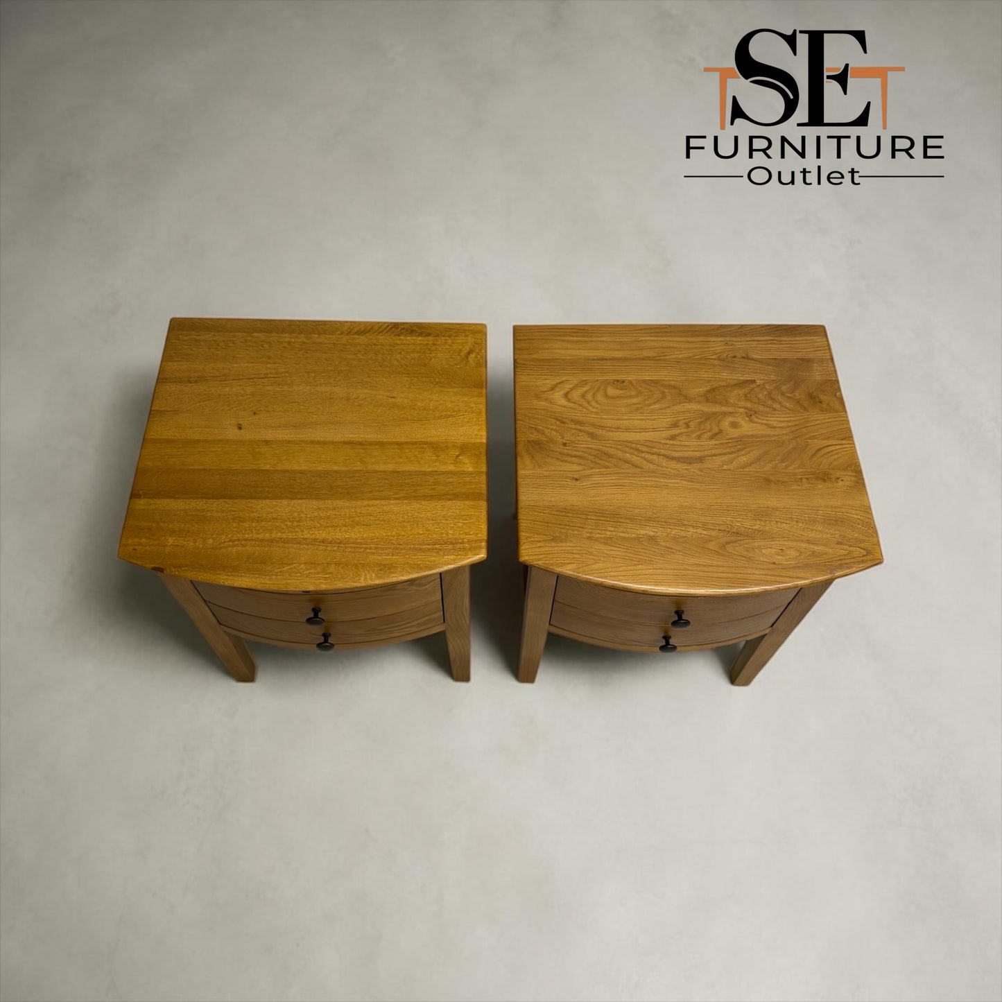 Set of 2 Solid Oak & Quality Oak Veneer Bedside Tables from the Winchcombe Oiled Oak Range RRP £658