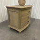 Smoked Oak 3 Drawer Wide Bow Fronted Bedside Table RRP £399