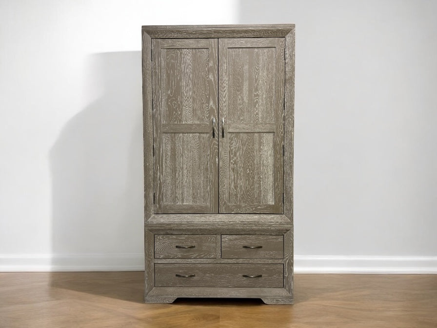 Grey Washed Solid Oak Kitchen Larder, Willow Range From Oak Furnitureland  RRP £1449
