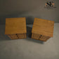 Set of 2 Solid Oak & Oak Veneer 3 Drawer Bedside Tables , Elkstone Mellow Oak Range, RRP £558
