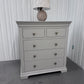 Solid Wood Frame & Pebble Grey Painted 5 Drawer Chest RRP £449