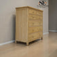 Whitewashed Finish Solid Oak & Quality Oak Veneer 7 Drawer Chest, Inglesham Range, RRP £899
