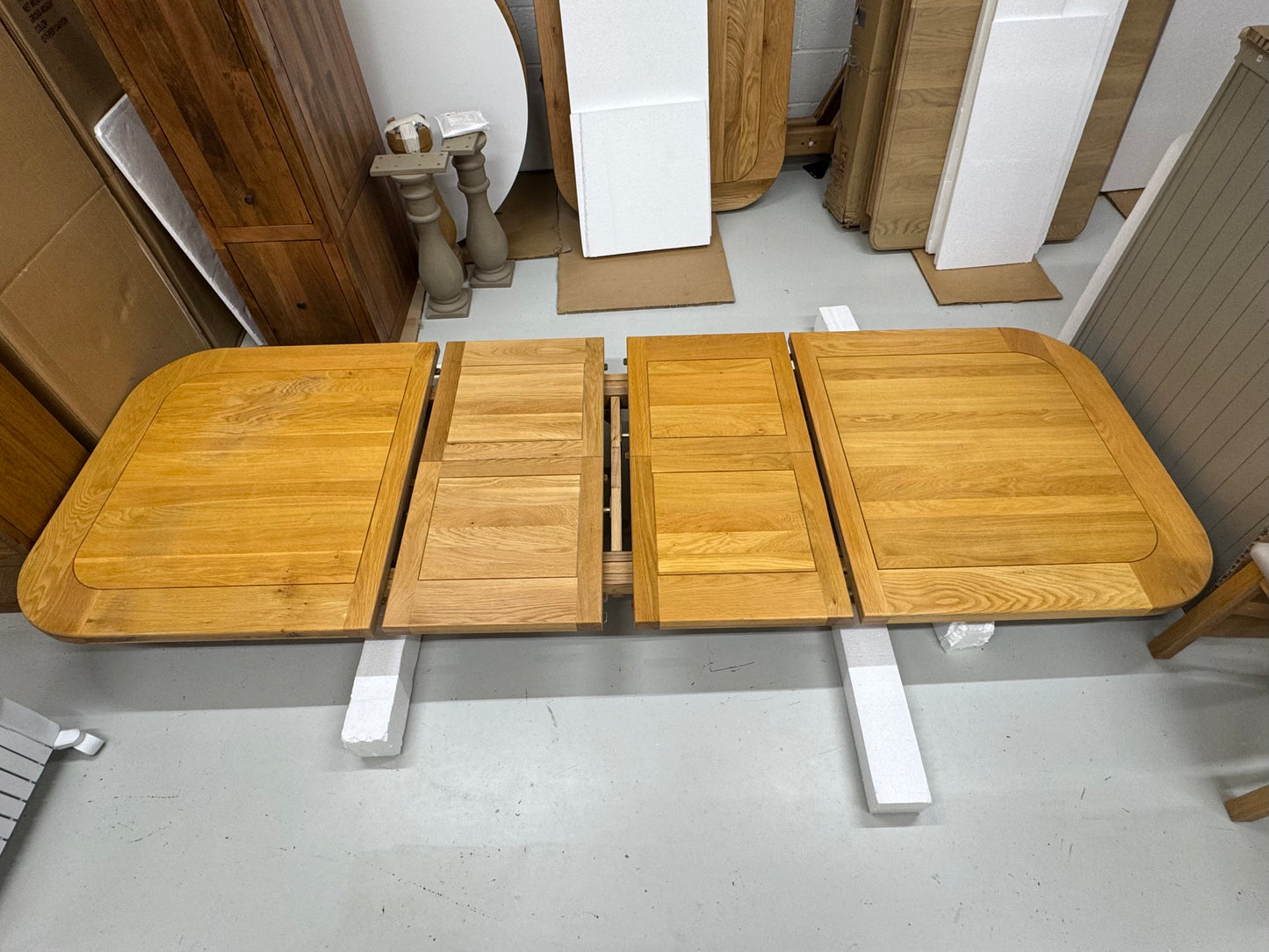 Natural Solid Oak Extending Dining Table, 10 to 12 Seater Hercules Range From Oak Furnitureland RRP £1099