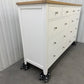 White Wax Finished Oak Top & Pure White Painted 10 Drawer Chest RRP £1100