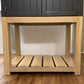 Solid Wood Frame Cuboard in Farmhouse Style, Dusky Black RRP £995