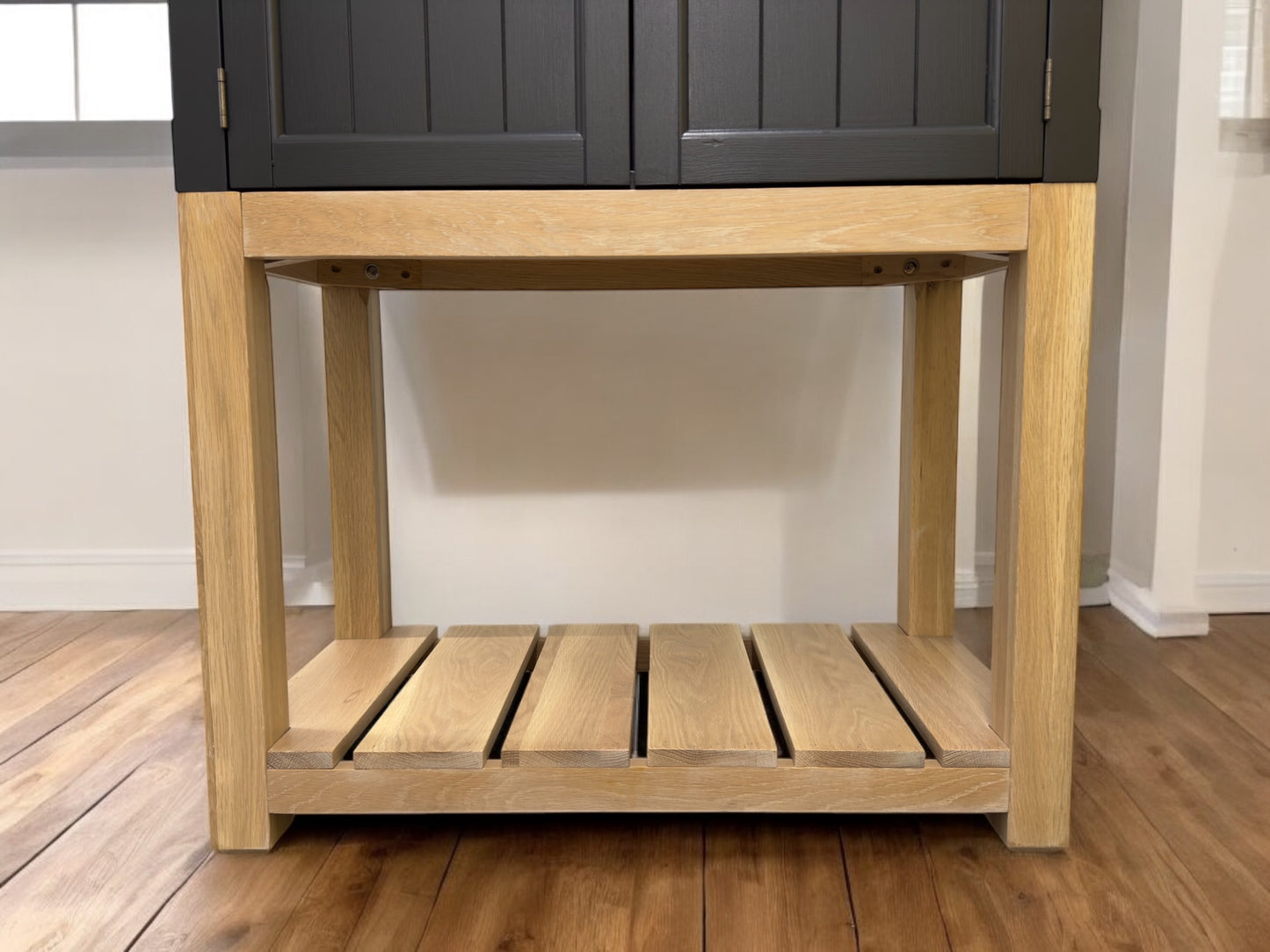 Solid Wood Frame Cuboard in Farmhouse Style, Dusky Black RRP £995