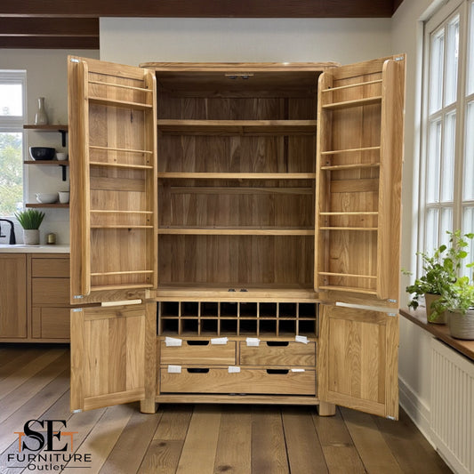 Natural Solid Oak Kitchen Larder Romsey Range From Oak Furnitureland RRP £1399