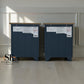 Set of 2 Solid Oak & Ink Blue Painted Bedside Tables, Richmond Range by Oak Furnitureland RRP £598