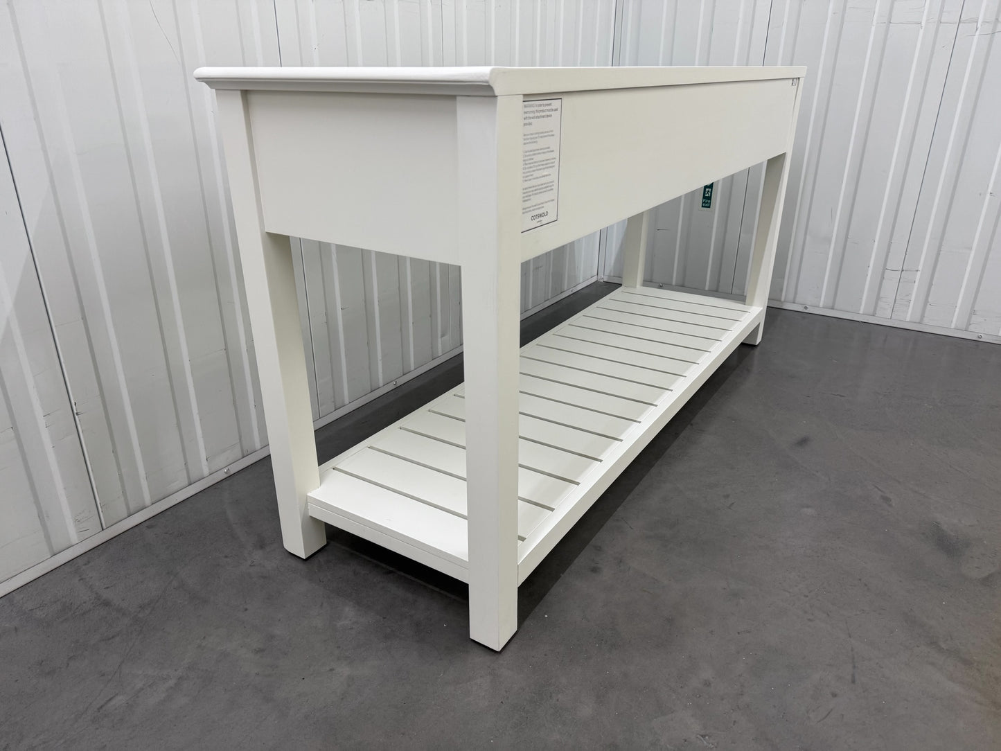 Solid Wood Frame & Warm White Painted Large Console Table RRP £499