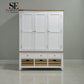 Solid Oak Top & Solid Wood Frames Triple Larder, Chester Pure White Range RRP £1999