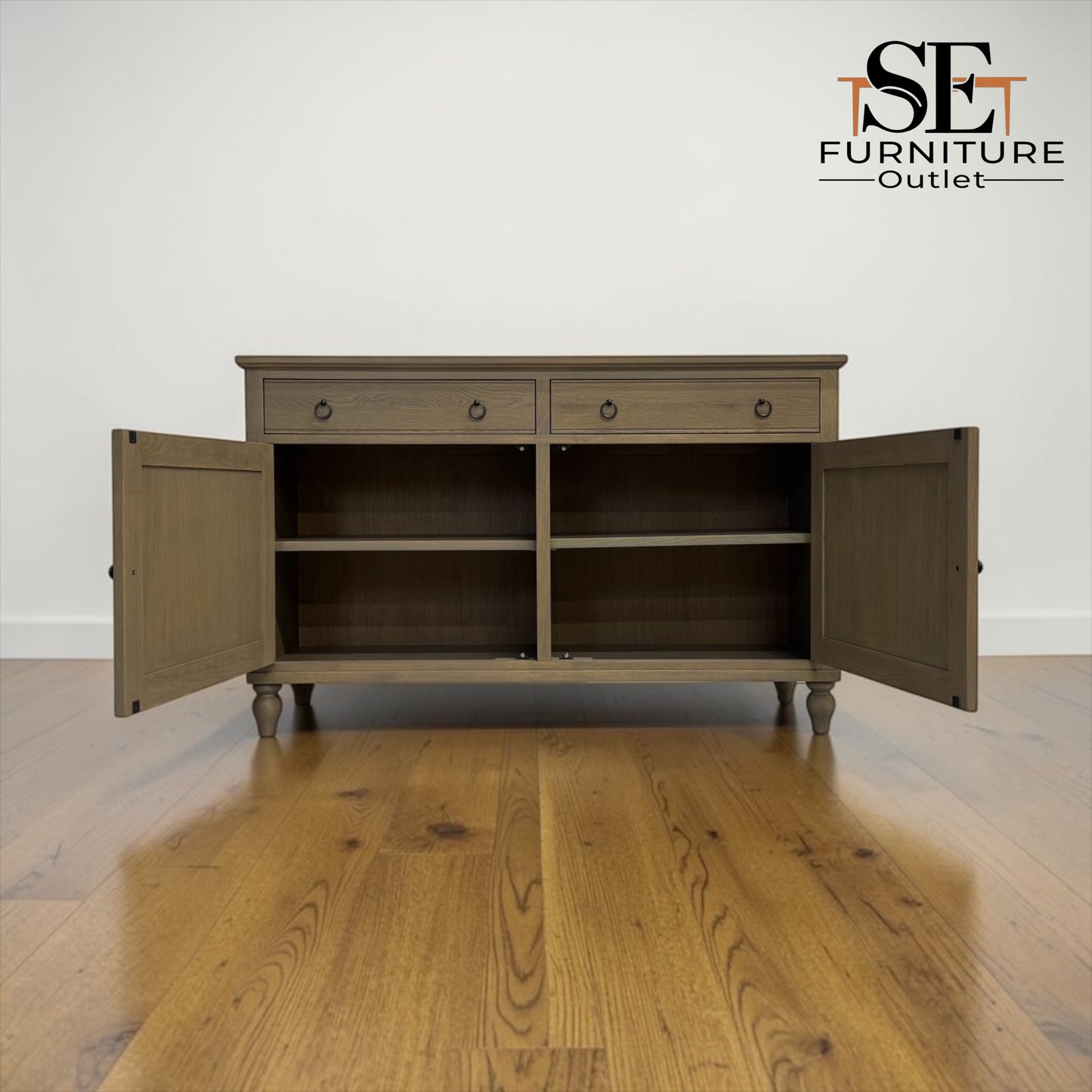 Solid Smoked Oak & Premium Oak Veneer Large Sideboard, Elkstone Range RRP £750