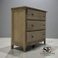 Solid Oak Frame 3 Drawer Chest, Camille Limewash Range RRP £799