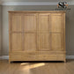 Whitewashed Finish Solid Oak & Quality Oak Veneer Quad Wardrobe, Inglesham Range, RRP £2200
