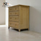 Whitewashed Finish Solid Oak & Quality Oak Veneer 5 Drawer Chest, Inglesham Range, RRP £599