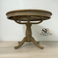 Grey-toned Limewashed Finish Solid Oak and Oak Veneer 4-6 Seater Extending Round Dining Table, Camille Range RRP £1399