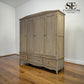 Grey-toned Limewash Finished Solid Oak & High-Quality Oak Veneer Quad Wardrobe, Camille Range RRP £2400