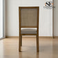 Set of 4 Solid Oak Rattan Back Dining Chairs, Elkstone Mellow Oak Range RRP £796