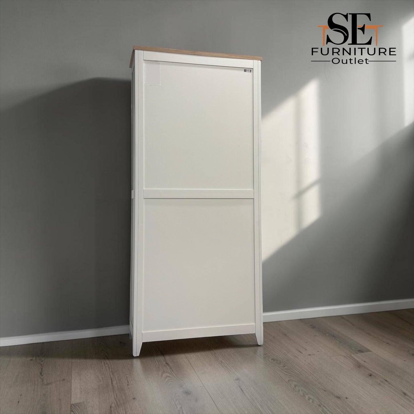Oak Top & Solid Wood Frames 2 Door Hallway Cupboard, Chester Classic Cream Range RRP £999