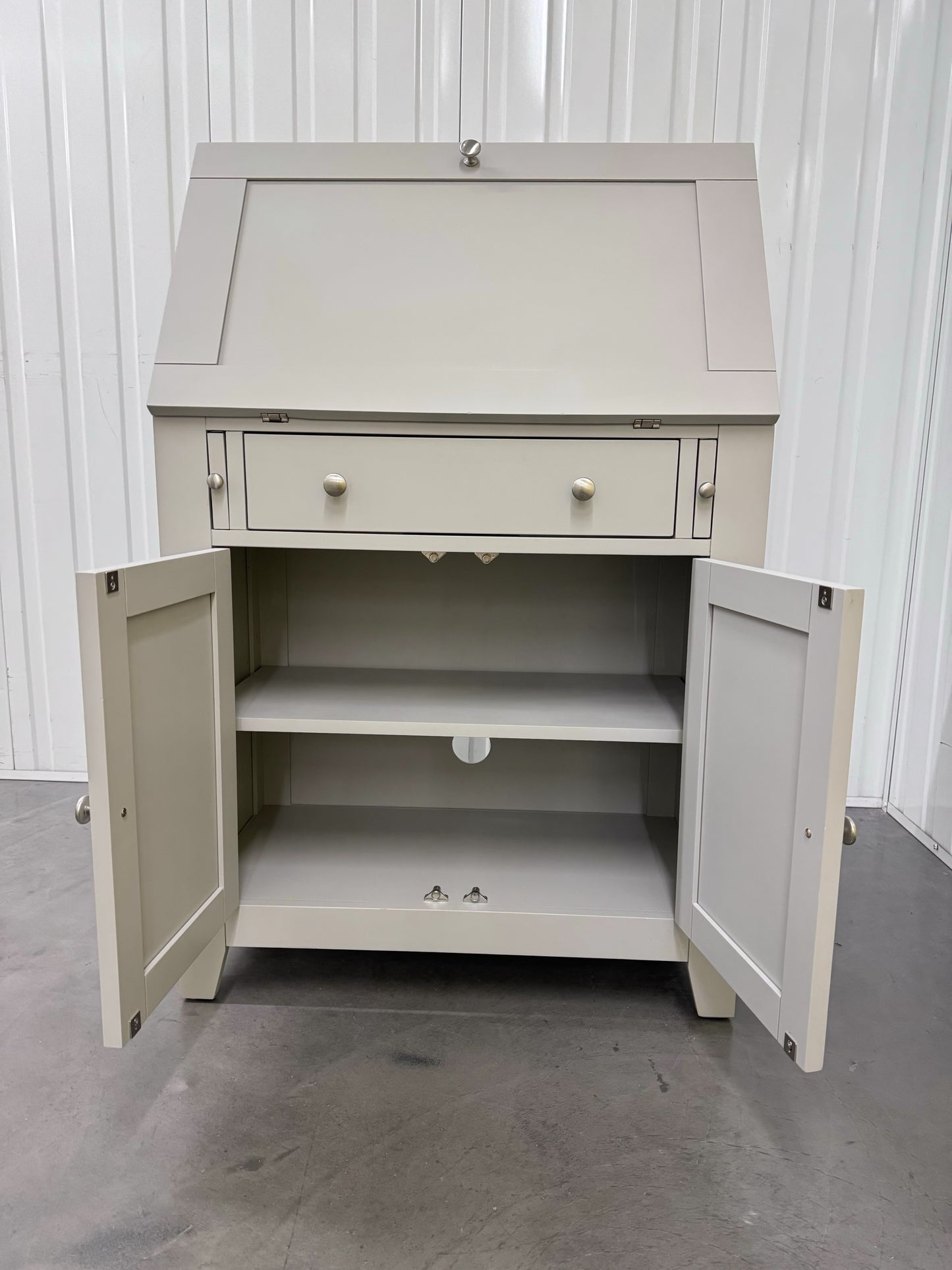 Cotswold Company WhiteWash Oak Top & Grey Painted Writing Bereau RRP £799