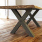 Natural Solid Oak & Metal Legs 8 Seater Living Edge Dining Table, From Oak Furnitureland RRP £999