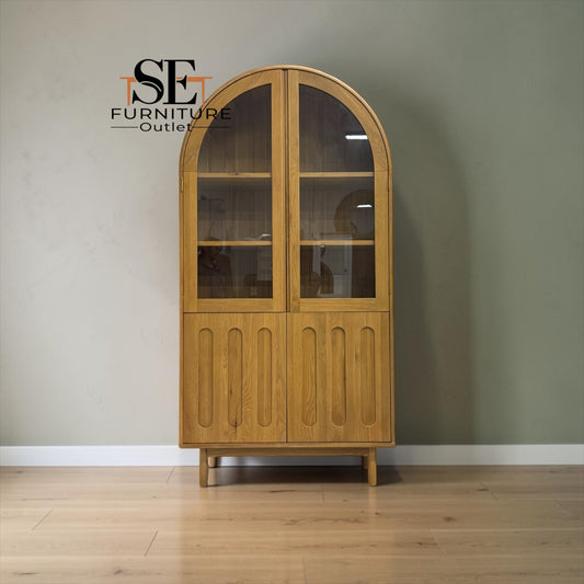 Natural Solid Oak Display Cabinet Belgrave Range From Oak Furnitureland RRP £1139
