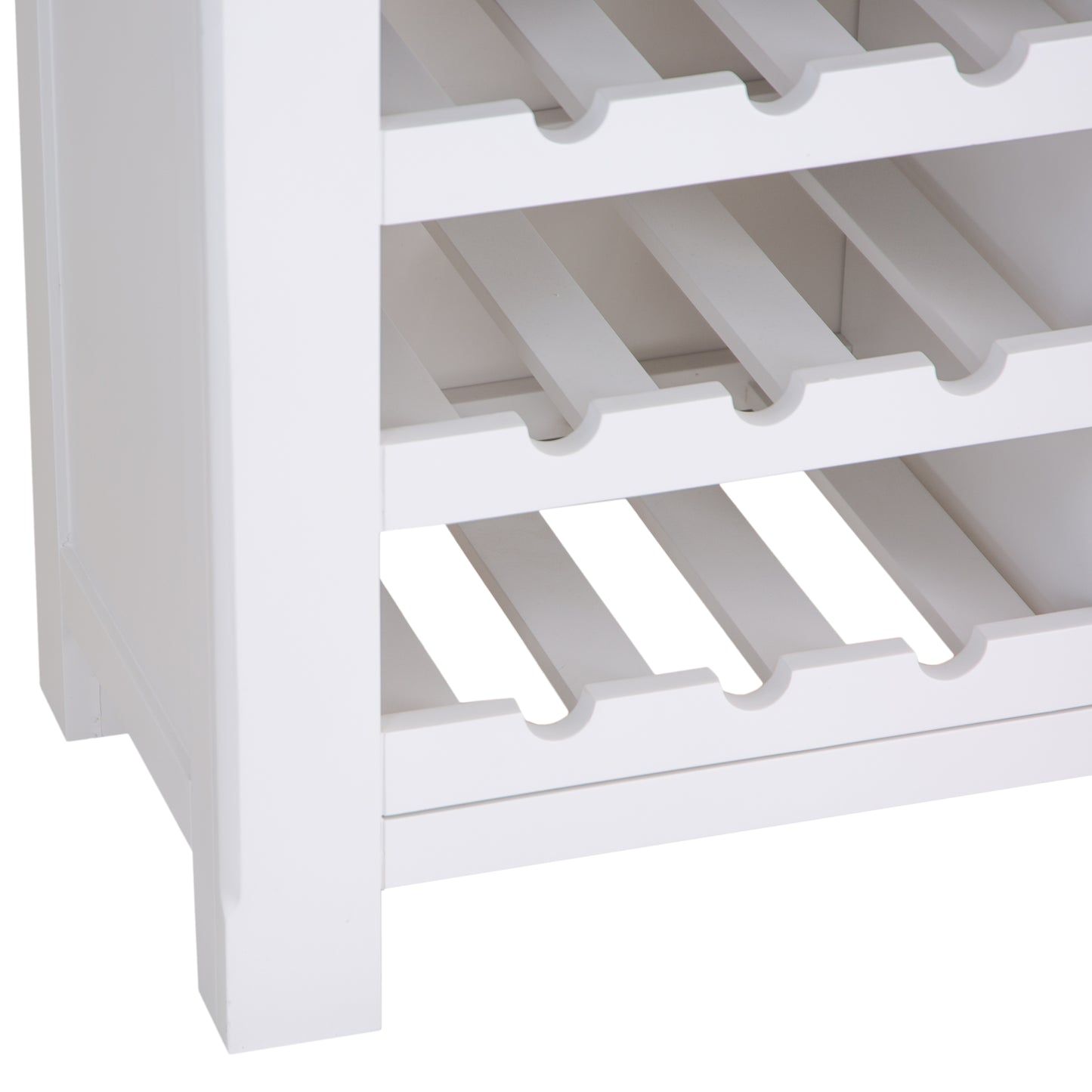 Oak Top & White Painted Drinks Bureau with Wine Rack