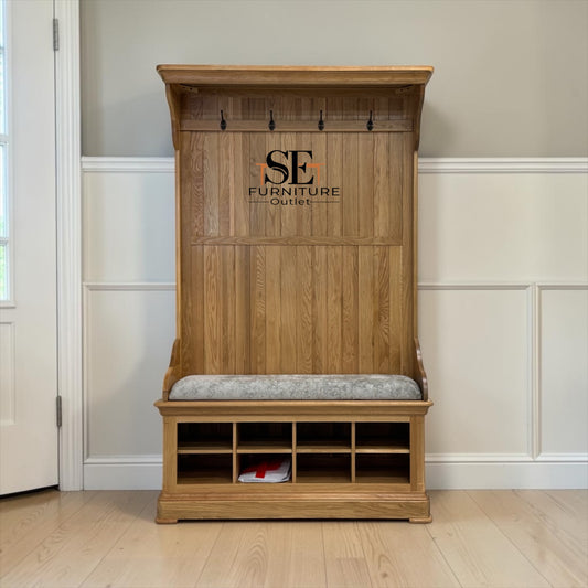 Natural Solid Oak Hallway Unit Canterbury Range From Oak Furnitureland RRP £869