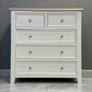 Natural Solid Oak & Painted 5 Drawer Chest, From Oak Furniture Superstore