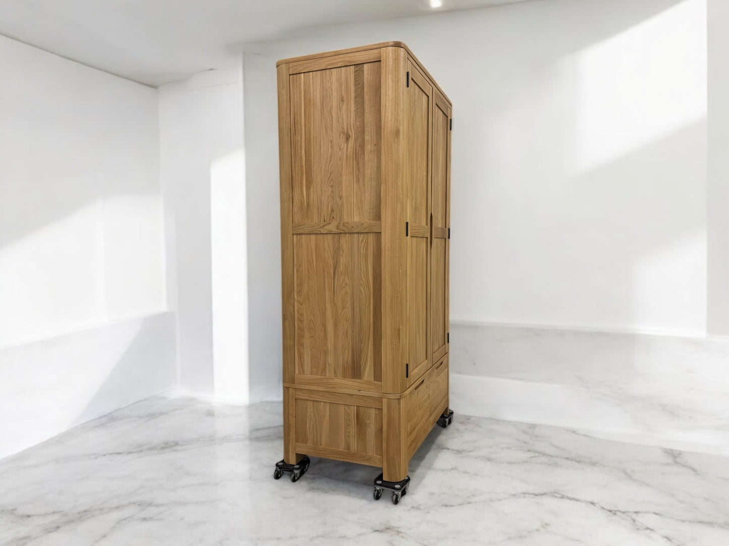 Natural Solid Oak Double Wardrobe Romsey Range From Oak Furnitureland RRP £899