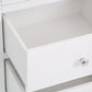 White Washed Oak Top & White Painted 4-Door Sideboard with Glass Doors and Glass Shelves