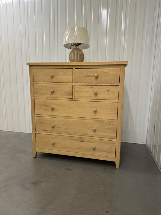 Cotswold Company Whitewash Oak 7 Drawer Chest Inglesham Range RRP £850