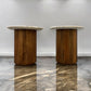 Mango Wood & Marble Topped Side Tables From Oak Furnitureland RRP £299 (Each)