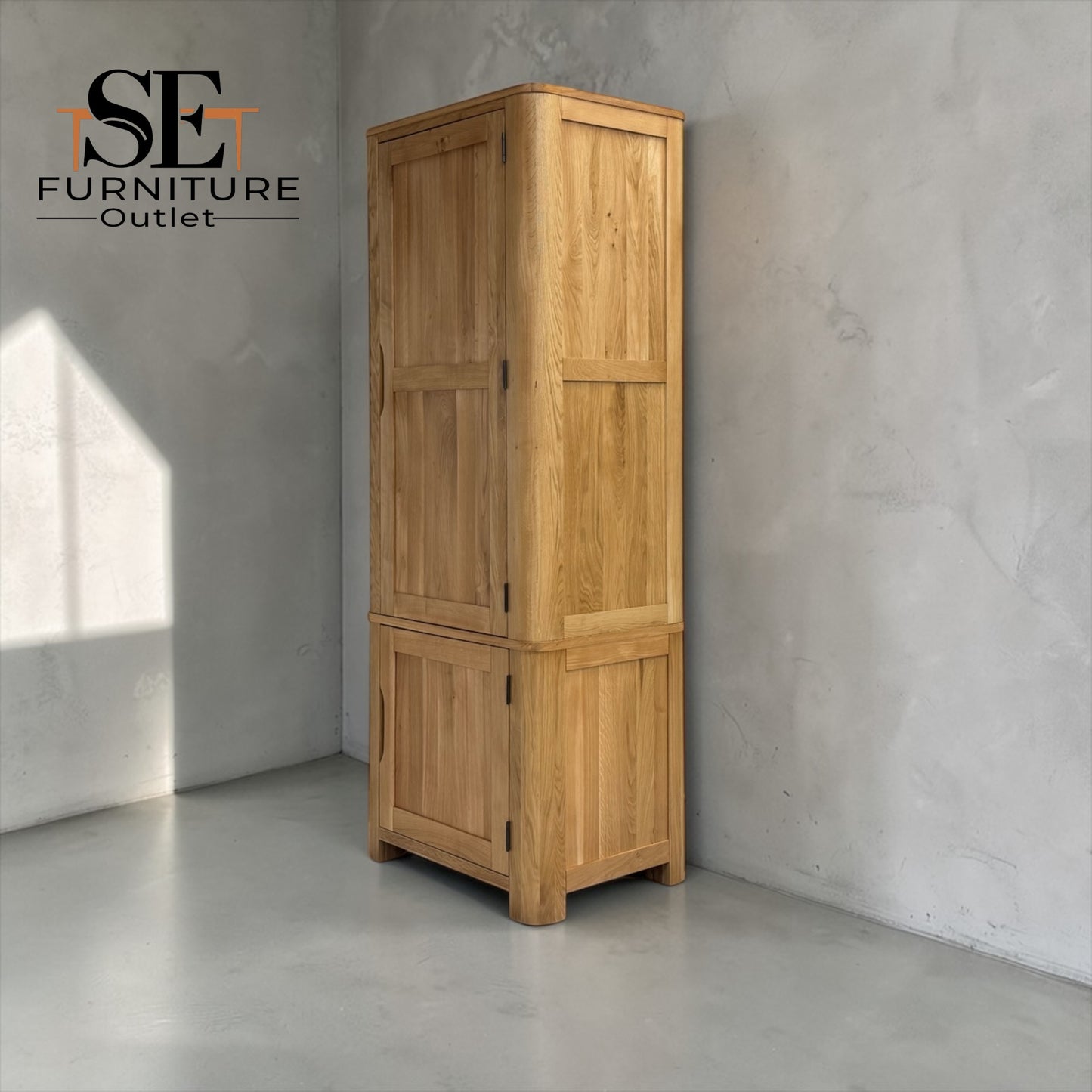 Natural Solid Oak Small Kitchen Larder from Romsey Range by Oak Furnitureland, RRP £1249