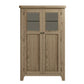 Smoked Oak Drinks Cabinet with Mirrored Back and Wine Rack