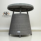 Moda Furnishings Premium Quality Single Bistro Table with Glass Top