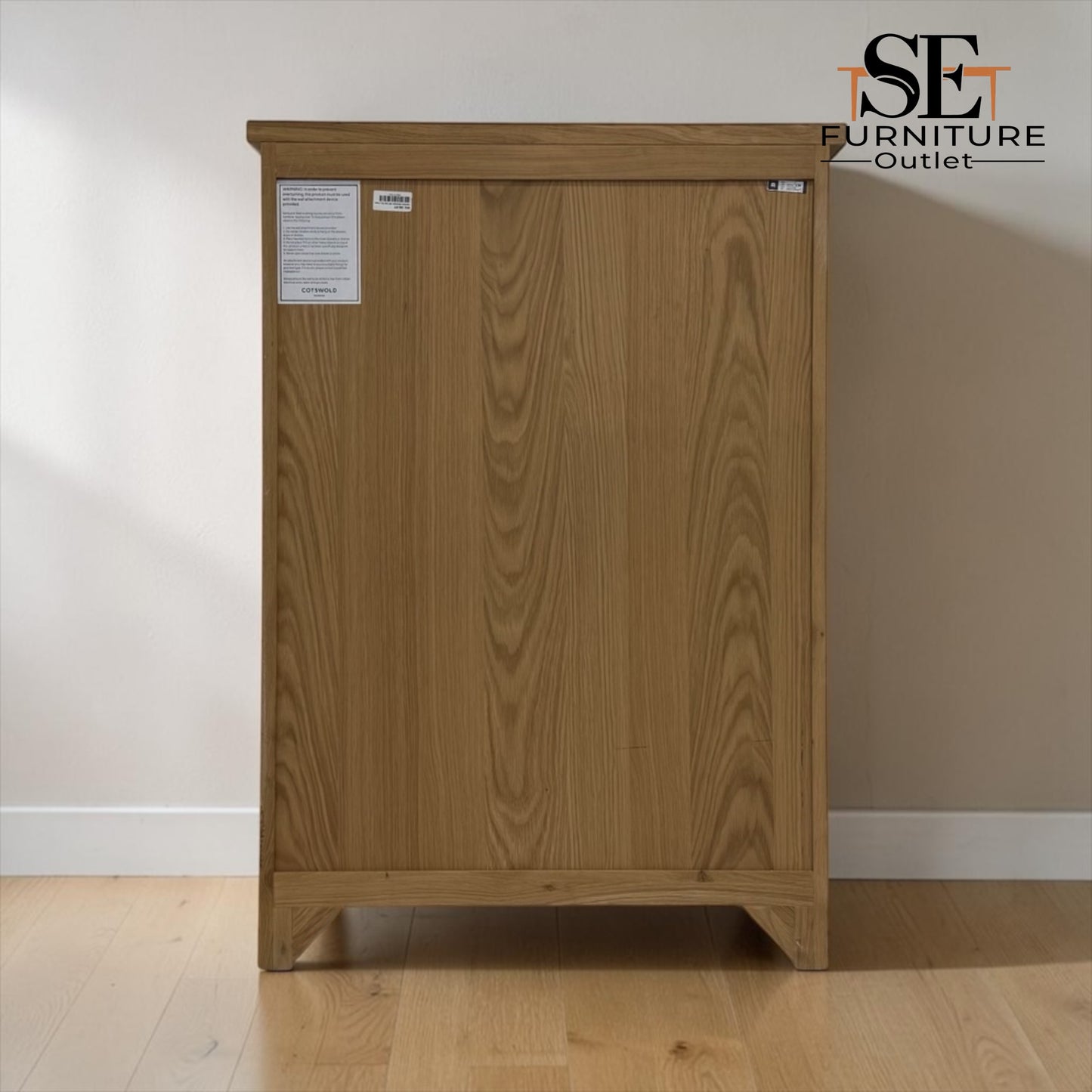Whitewashed Finish Solid Oak & Oak Veneer Large Shoe Cupboard, Inglesham Range RRP £650