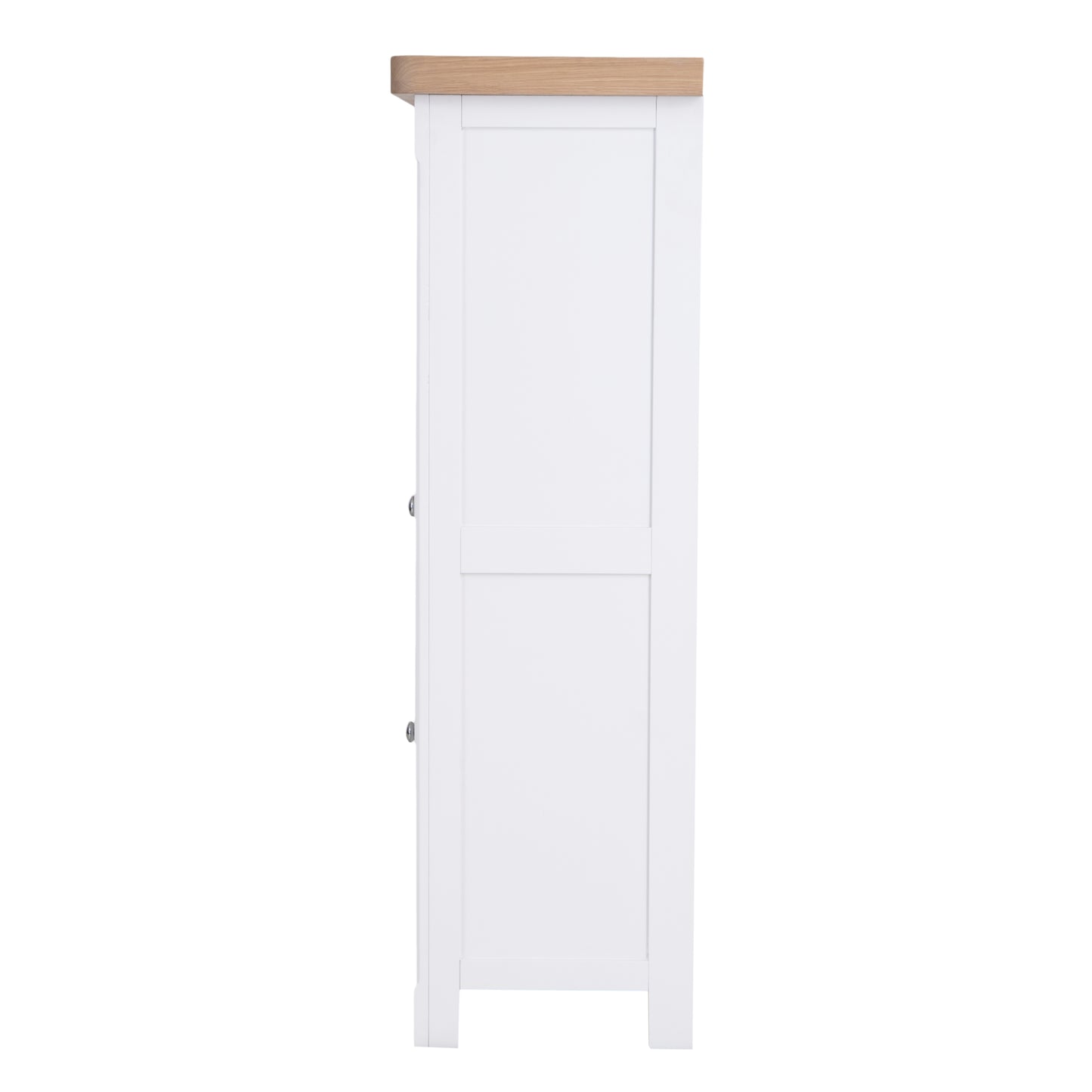 Oak Top & White Painted Drinks Bureau with Wine Rack