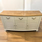 Bentleys Pale Oak Top & Painted Bow Fronted Sideboard RRP £1199