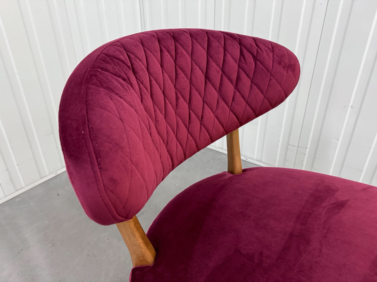 Crimson Velvet Fabric Casual Chair With Solid Oak Frame RRP £589