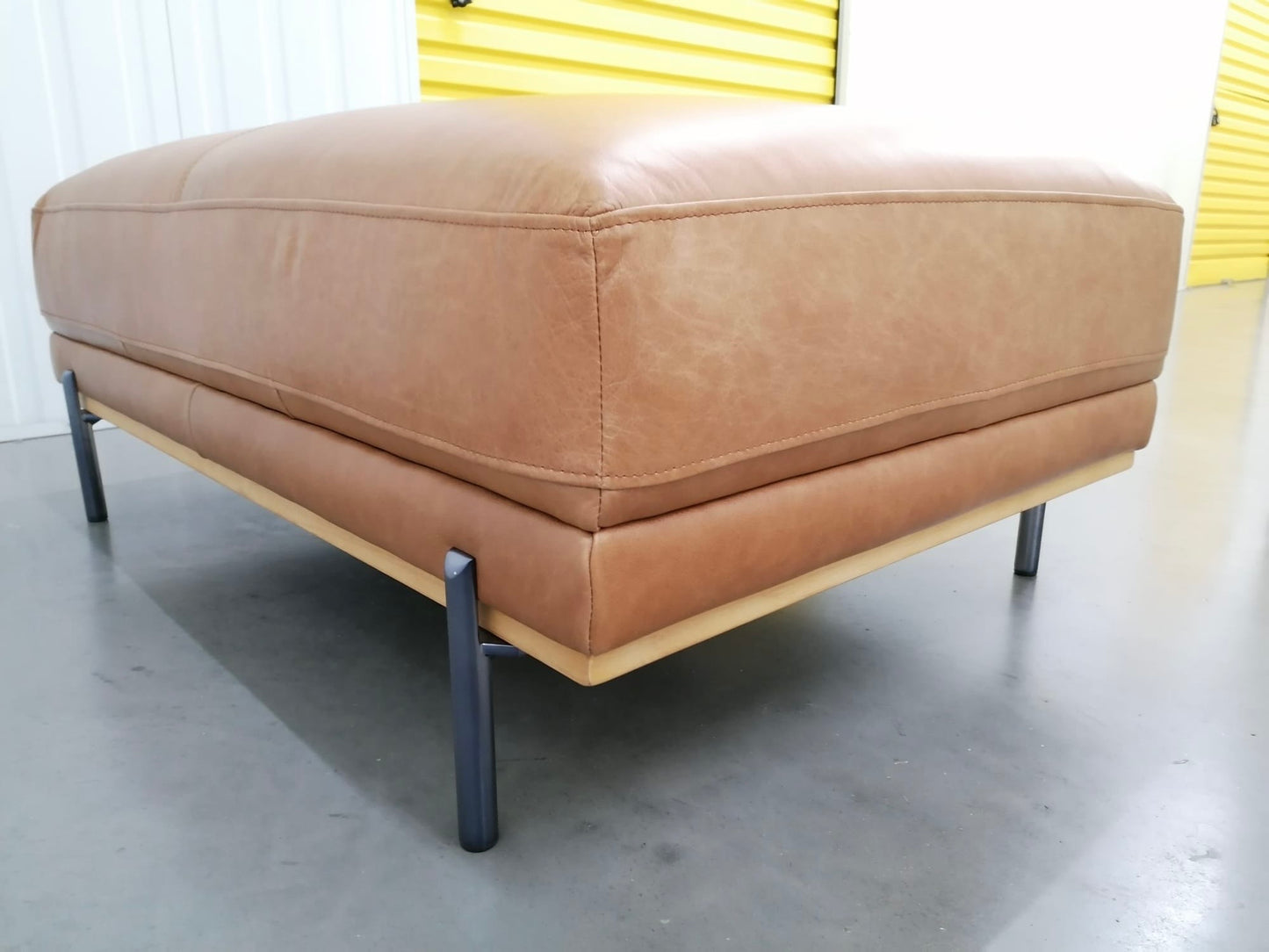 Oak Furnitureland Modish Vintage Tan Leather Footstool £599