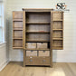 Chunky Smoked Solid Oak Double Larder with Rounded Corners and Storage Baskets, RRP £1299