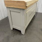 White Washed Oak Top & Grey Painted Shoe Storage & Bench with Cushion RRP £425